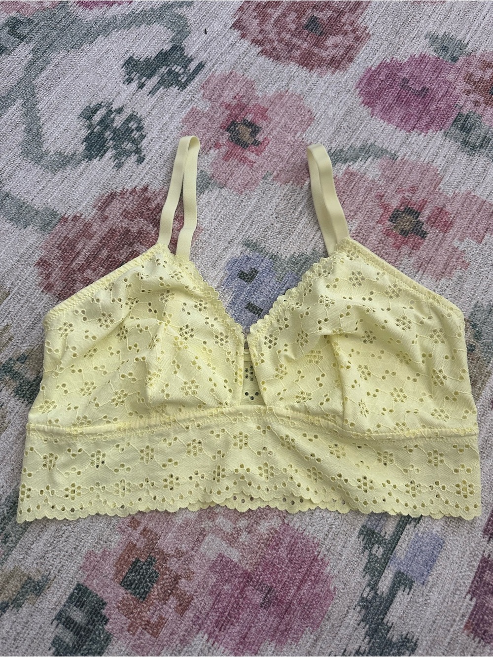 Butter Yellow Floral Bralette